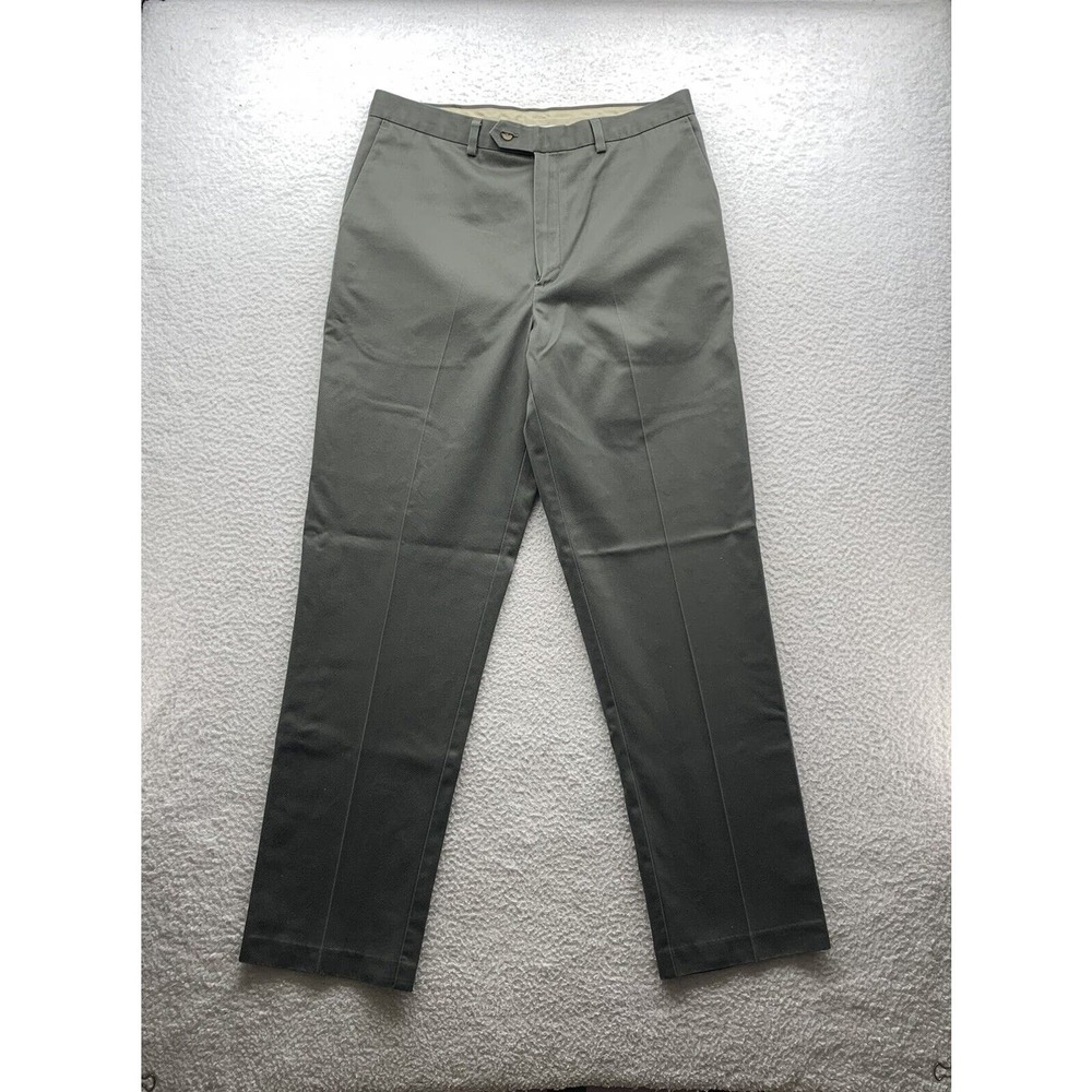 VTG Roundtree Yorke Dress Pants Mens‎ 36x34 (Tag 36x32) Easy Care Army Green